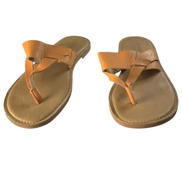 Timberland Earthkeepers Sheafe Flip Flop Sandals Womens Size 8 Orange Leather - Picture 6 of 13